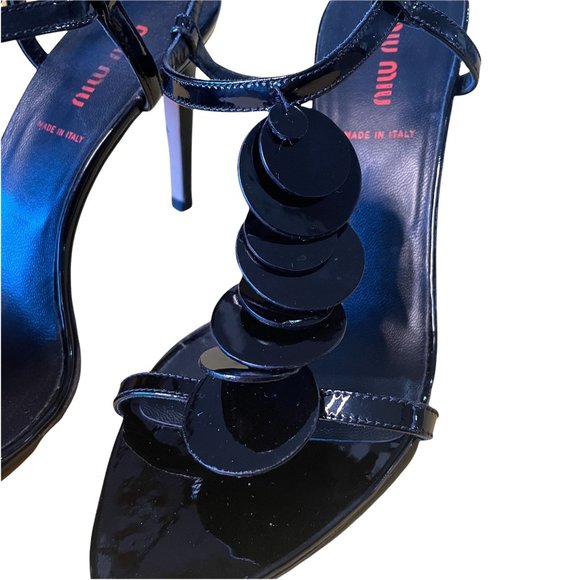 Miu Miu Black Patent Strappy Sandals Size 36 - Picture 5 of 9